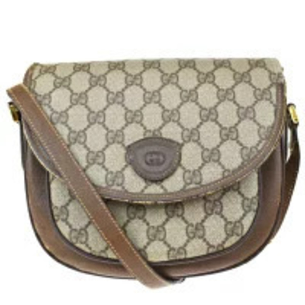 Gucci Shoulder Bag GG Interlocking Brown Leather